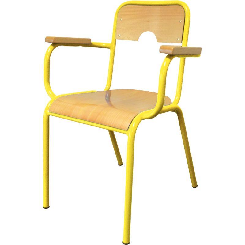 Image de  Chaise du professeur avec accoudoirs T6 jaune 