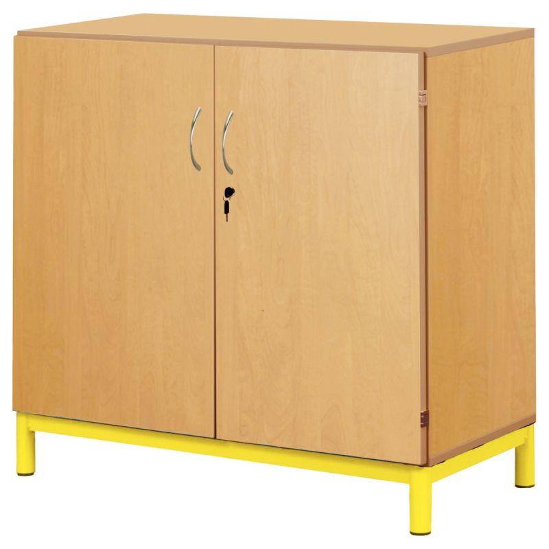 Image de  Armoire basse portes battantes 95x120x45cm jaune 