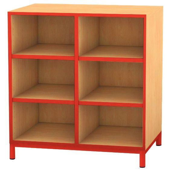 Image de  Meuble 6 cases rouge 