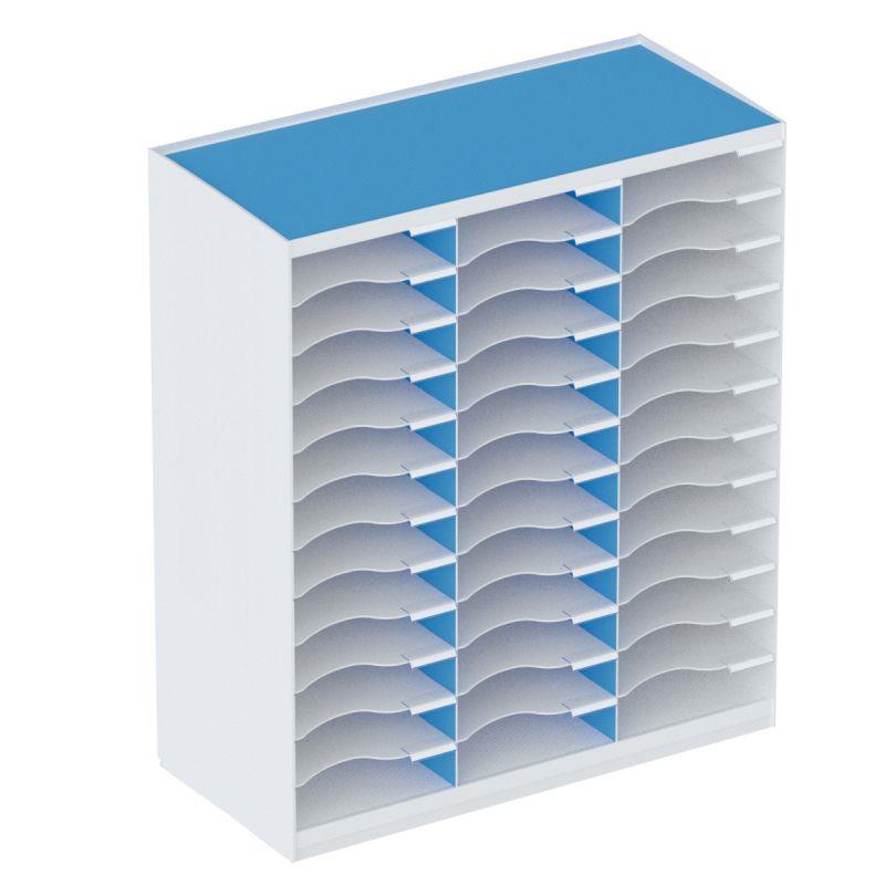 Image de  Trieur à courrier 36 cases blanc/bleu 