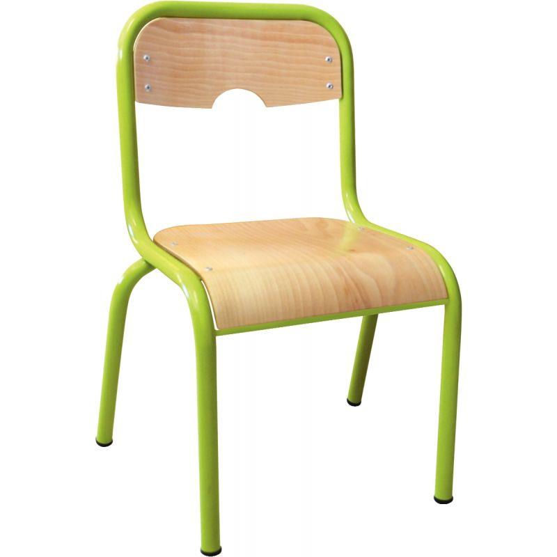 Image de  Chaise 4 pieds assise et dos encastrés T3 vert granny 