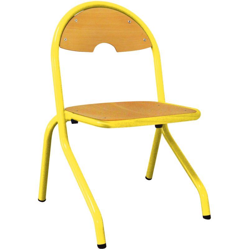 Image de  Chaise 4 pieds appui sur table T3 jaune 