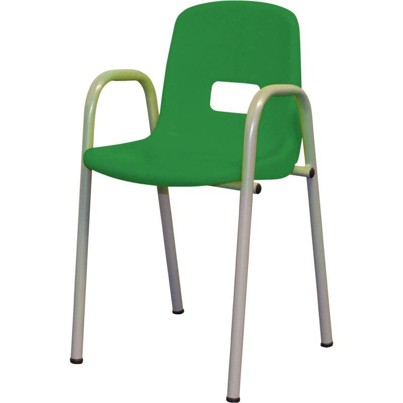 Image de  Chaise coque polypropylène avec accoudoirs T0 vert 