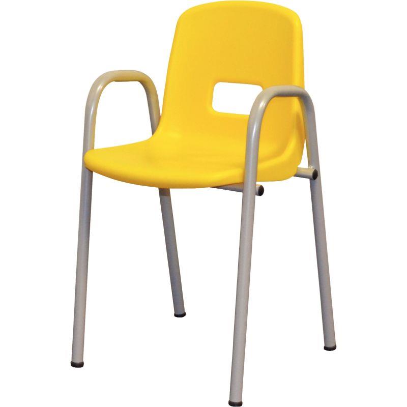 Image de  Chaise coque polypropylène avec accoudoirs T0 jaune 