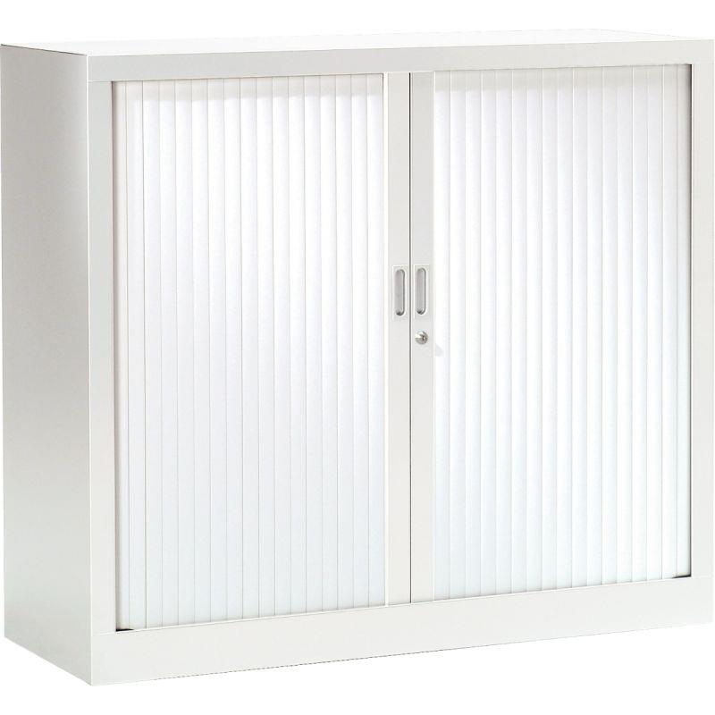 Image de  Armoire à rideaux basse 2 tablettes H100cm Generic+ Blanc 