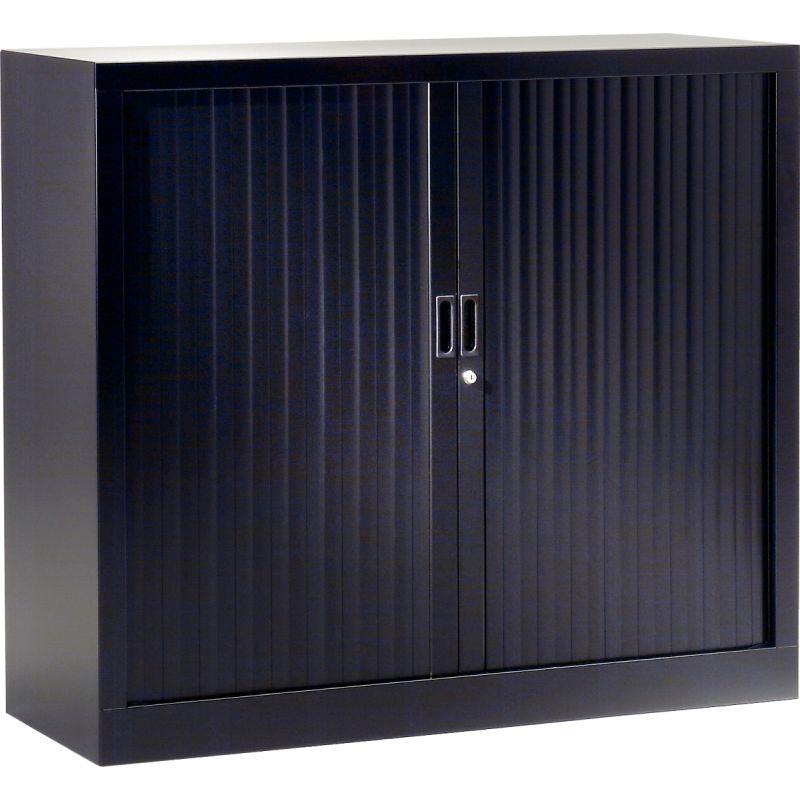 Image de  Armoire à rideaux basse 2 tablettes H100cm Generic+ Noir 