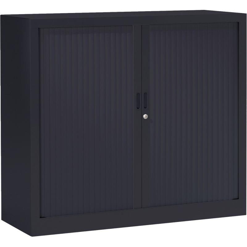 Image de  Armoire à rideaux basse 2 tablettes H100cm Generic+ Anthracite 