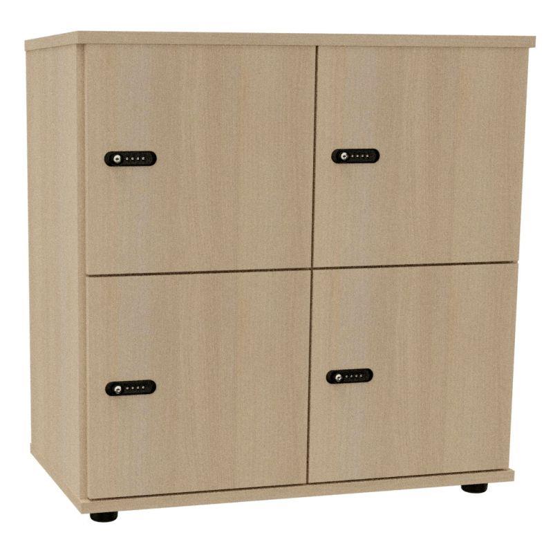 Image de  Casier avec portes 4 cases Cubik Acacia 