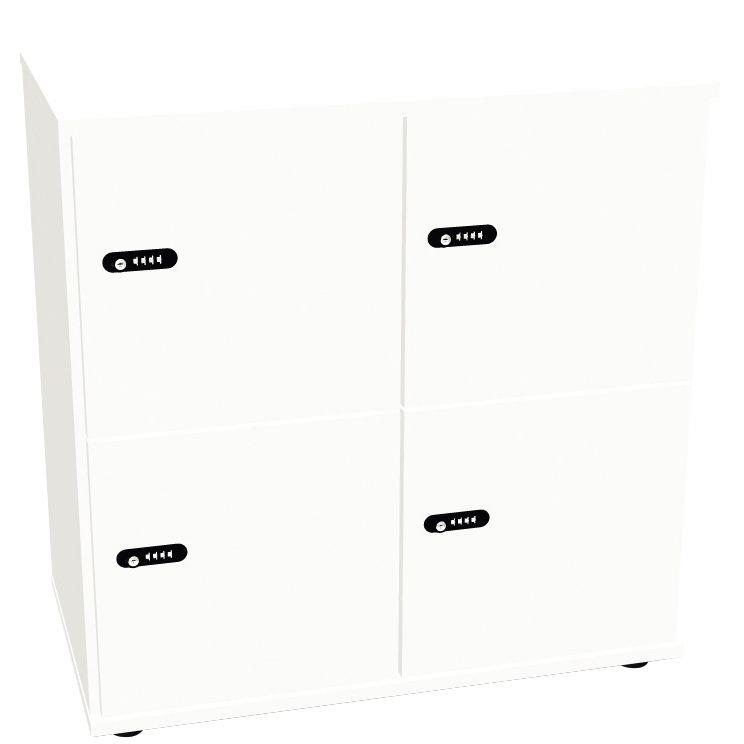 Image de  Casier avec portes 4 cases Cubik Blanc 