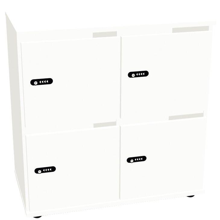 Image de  Casier avec portes boites aux lettres 4 cases Cubik Blanc 