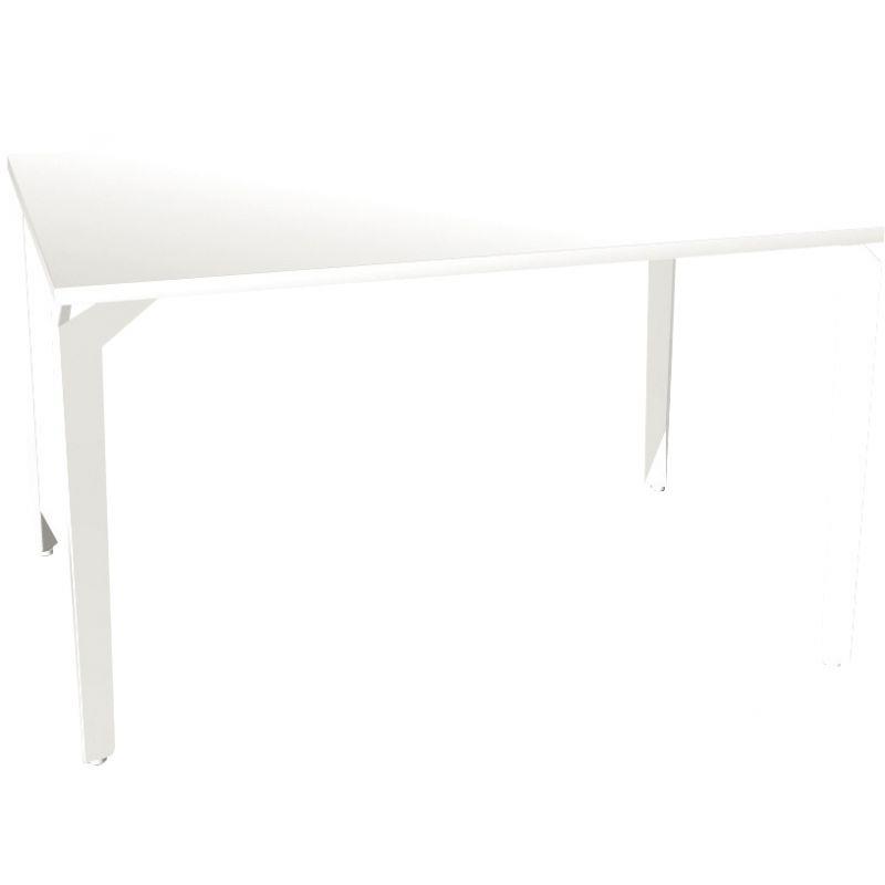 Image de  Bureau individuel élément départ L120 cm Paris plateau Blanc piètement Blanc 