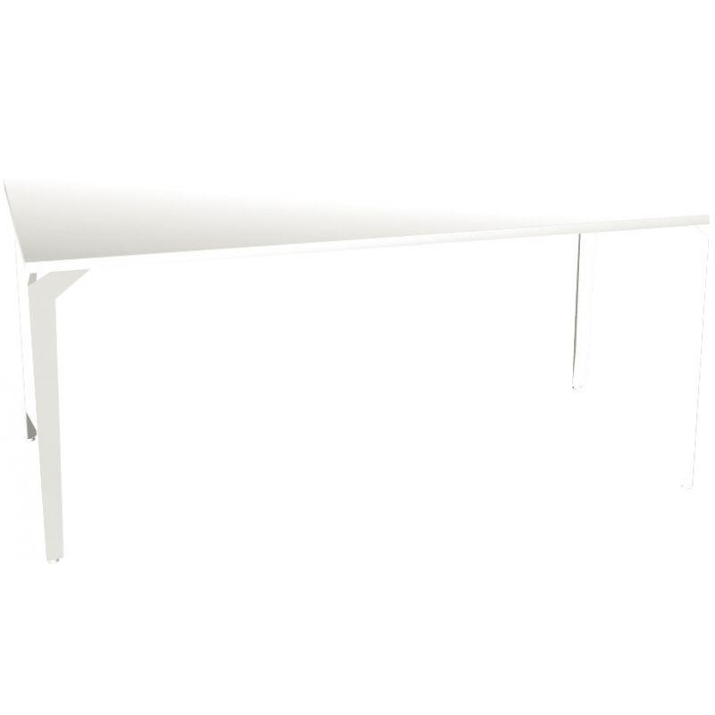 Image de  Bureau individuel élément départ L160 cm Paris plateau Blanc piètement Blanc 