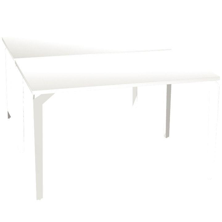 Image de  Bureau poste face à face élément départ L120 cm Paris plateau Blanc piètement Blanc 