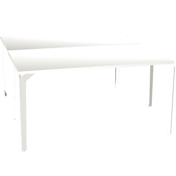 Image de  Bureau poste face à face élément départ L140 cm Paris plateau Blanc piètement Blanc 