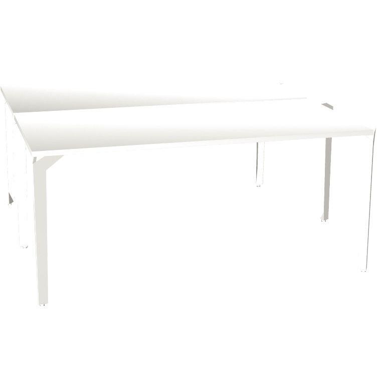 Image de  Bureau poste face à face élément départ L160 cm Paris plateau Blanc piètement Blanc 