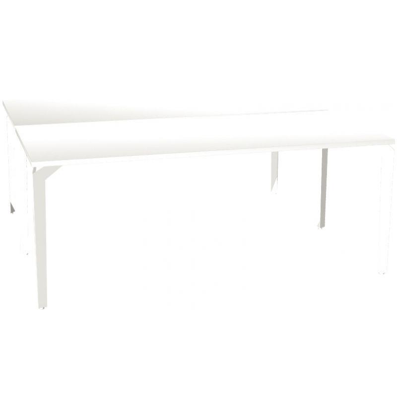 Image de  Bureau poste face à face élément départ L180 cm Paris plateau Blanc piètement Blanc 