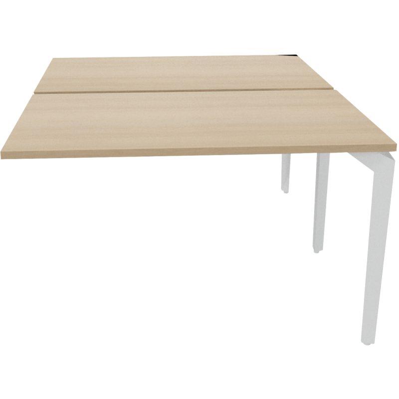 Image de  Bureau poste face à face élément suivant L160 cm Paris plateau Acacia piètement Blanc 