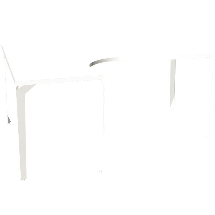 Image de  Bureau plan compact 90° asymétrique gauche L160 cm x P120 cm Paris plateau Blanc piètement Blanc 