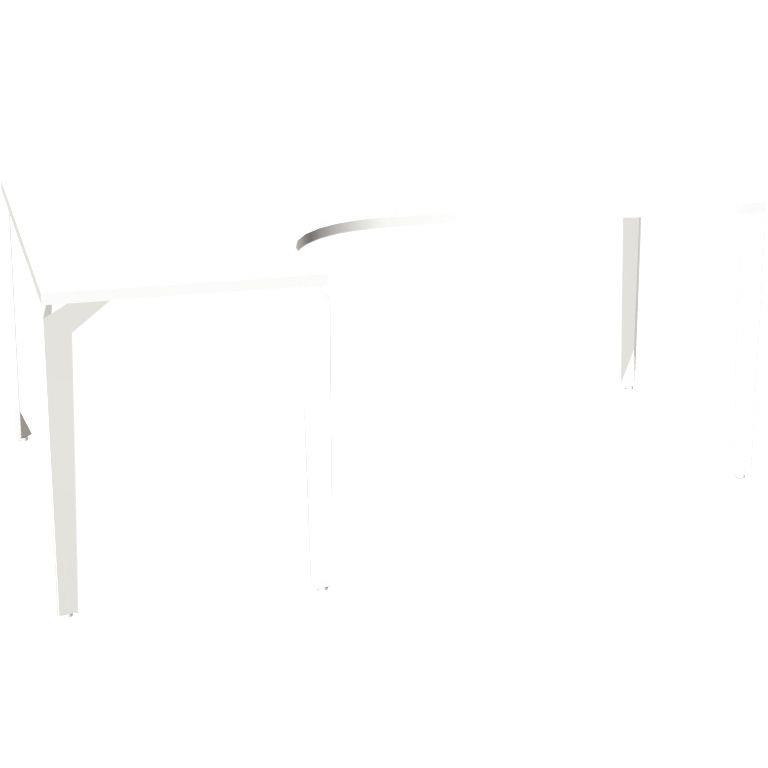 Image de  Bureau plan compact 90° asymétrique gauche L180 cm x P120 cm Paris plateau Blanc piètement Blanc 