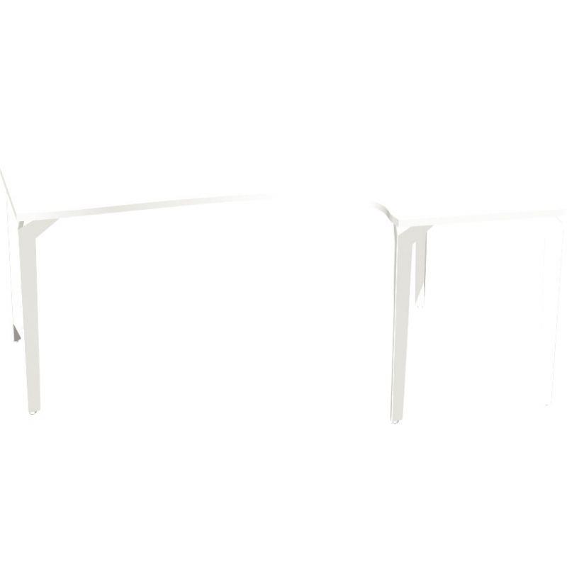 Image de  Bureau plan compact 90° asymétrique droit L180 cm x P120 cm Paris plateau Blanc piètement Blanc 