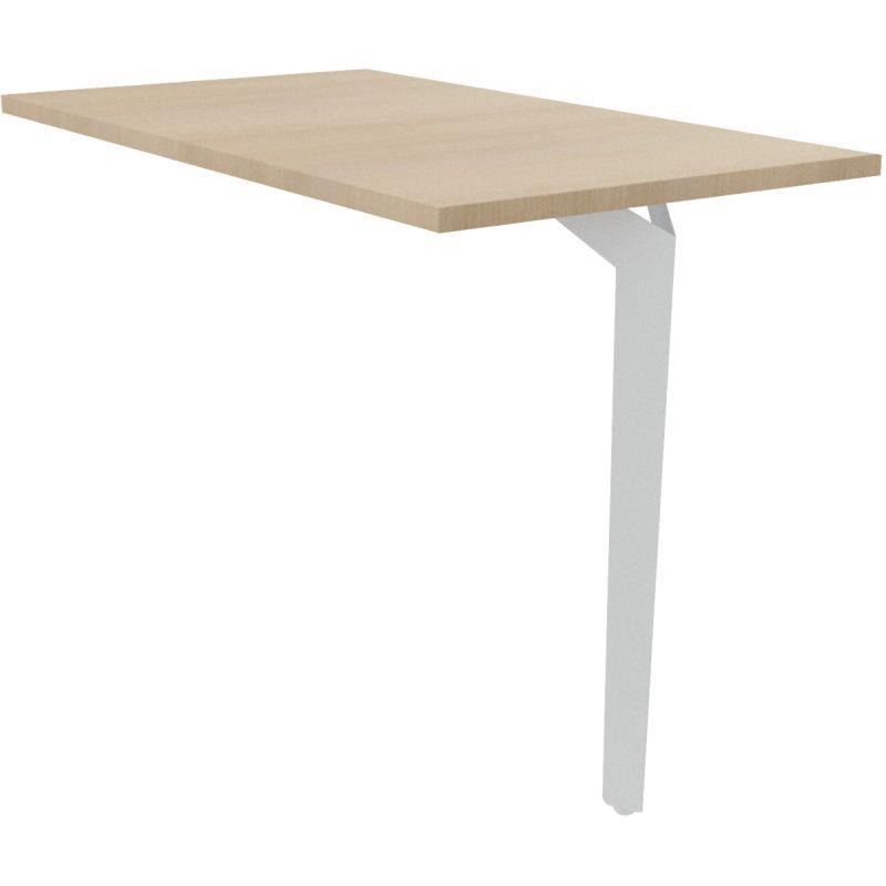 Image de  Retour bureau éco L1200 cm Paris plateau Blanc piètement Blanc 