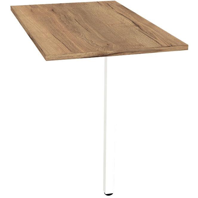 Image de  Retour sur 1 pied L100 cm Optim'' plateau Chêne Clair piètement Blanc 