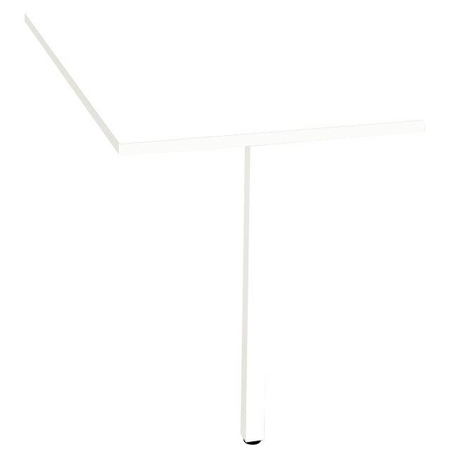 Image de  Retour sur 1 pied L120 cm Optim'' plateau Blanc piètement Blanc 