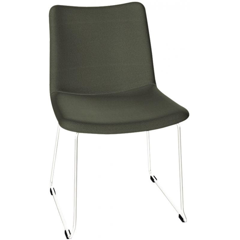 Image de  Chauffeuse L sur pied filaire chrome tapissée Cypres 