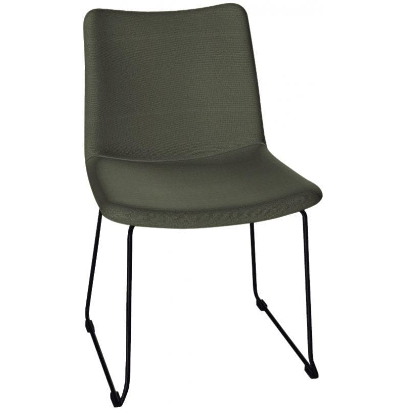 Image de  Chauffeuse L sur pied filaire noir tapissée Cypres 