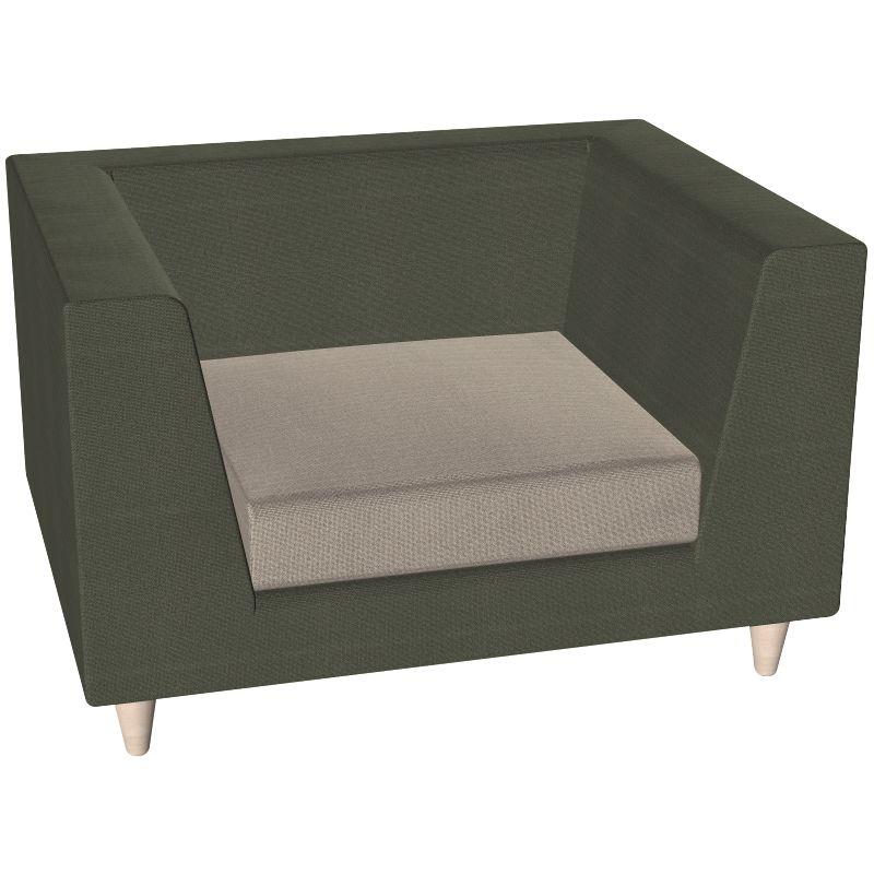 Image de  Canapé Lounge 1 place L91cm tissu bicolore structure cyprès/assise givre 