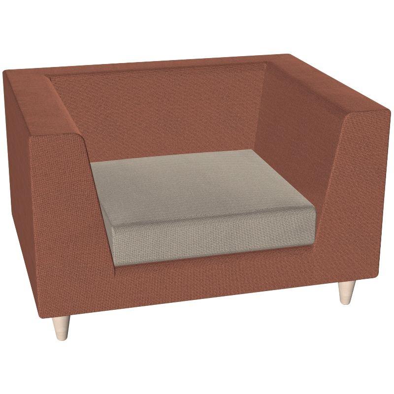 Image de  Canapé Lounge 1 place L91cm tissu bicolore structure saumon/assise givre 