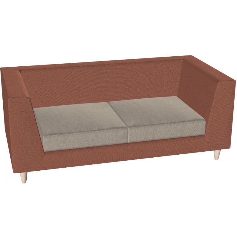 Image de  Canapé Lounge 2 places L146cm tissu bicolore structure saumon/assise givre 