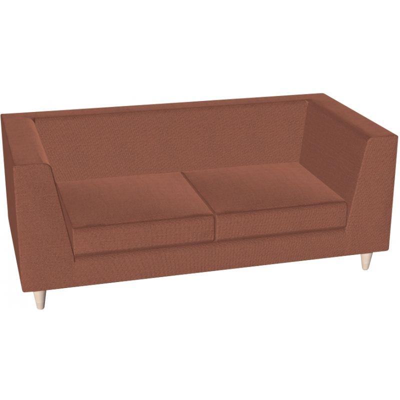 Image de  Canapé Lounge 2 places L146cm tissu uni saumon 