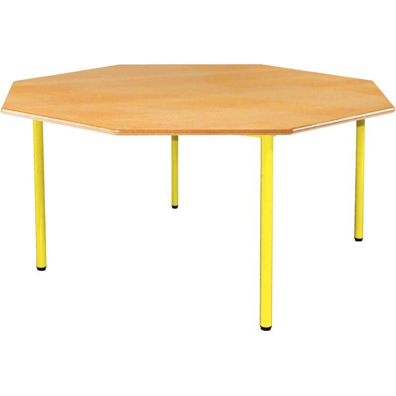 Image de  Table  octogonale 4 pieds Ø120cm T1 jaune 