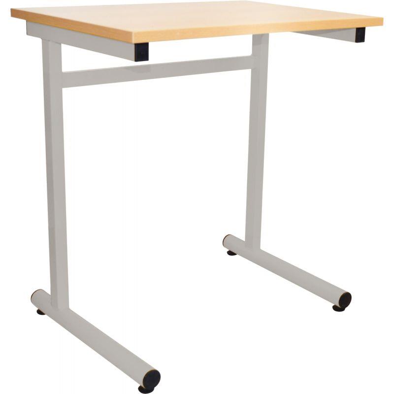 Image de  Table fixe 1 place 70x50cm T4 gris alu 