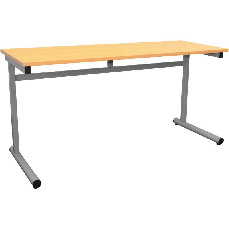Image de  Table fixe 2 places 130x50cm T4 gris alu 