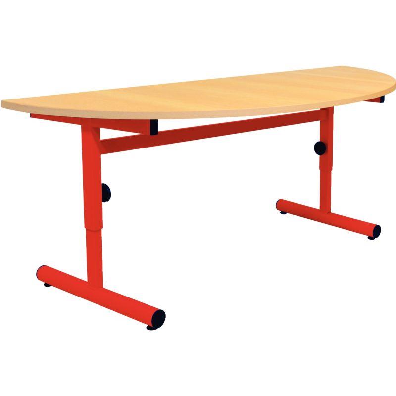 Image de  Table 1/2 lune 120x60cm T1 à T3 rouge 