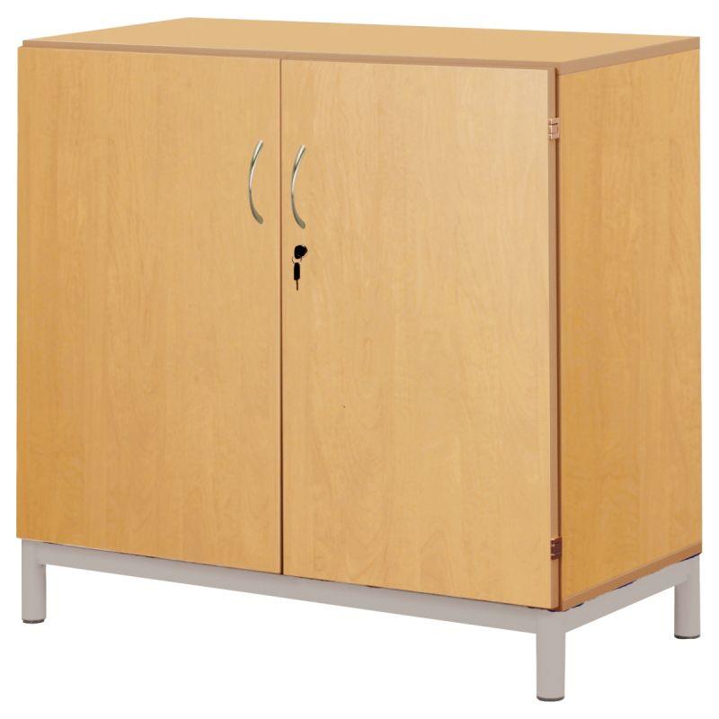 Image de  Armoire basse portes battantes 95x120x45cm gris alu 