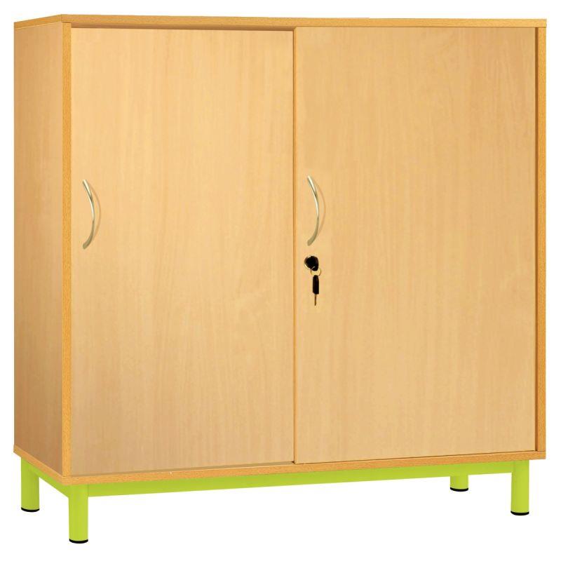 Image de  Armoire basse portes coulissantes 100x120x42cm vert granny 