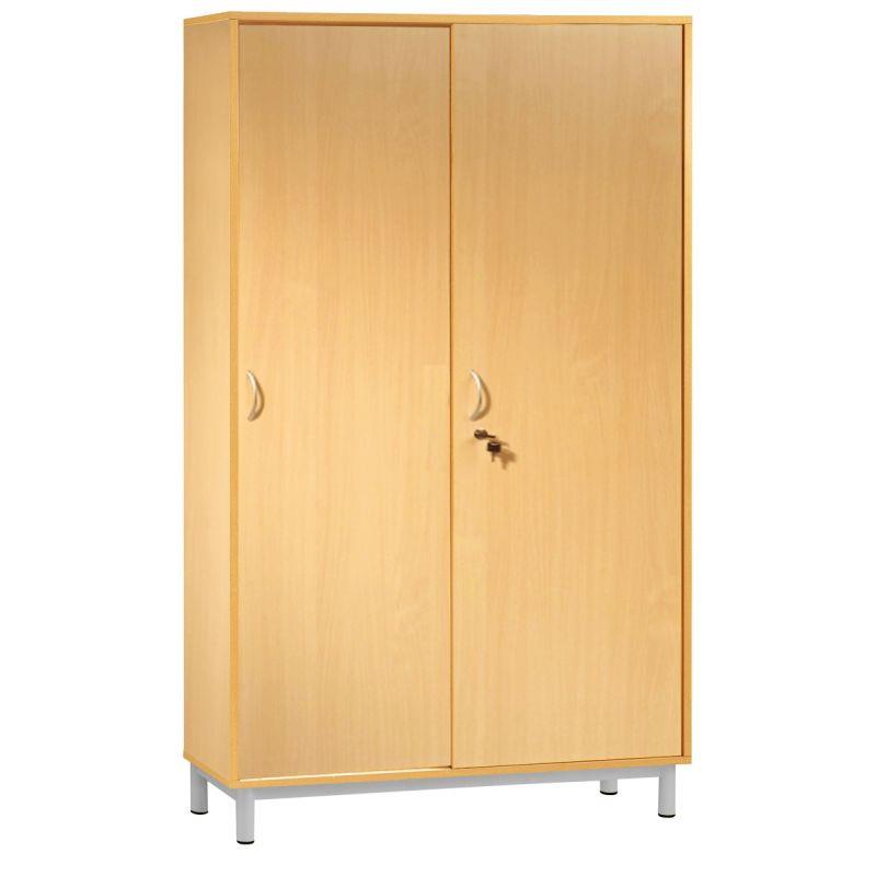 Image de  Armoire haute portes coulissantes 180x120x42cm gris alu 