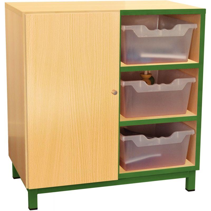 Image de  Meuble 6 cases + 1 porte vert 
