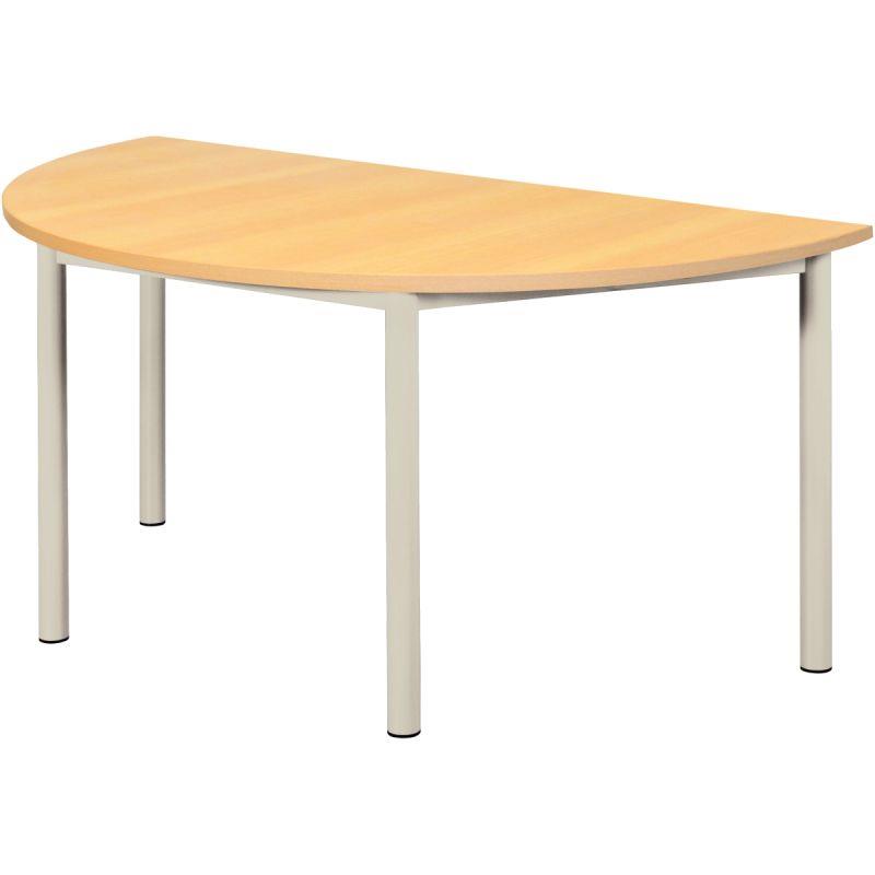 Image de  Table  1/2 lune 120x60cm T0 gris alu 