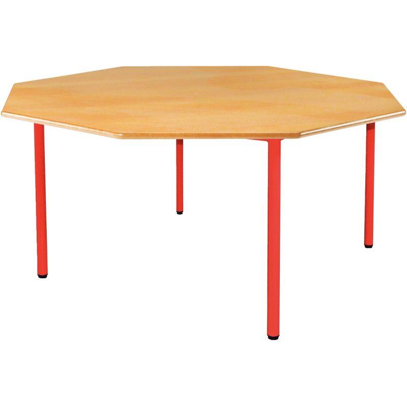Image de  Table  octogonale 4 pieds Ø120cm T0 rouge 