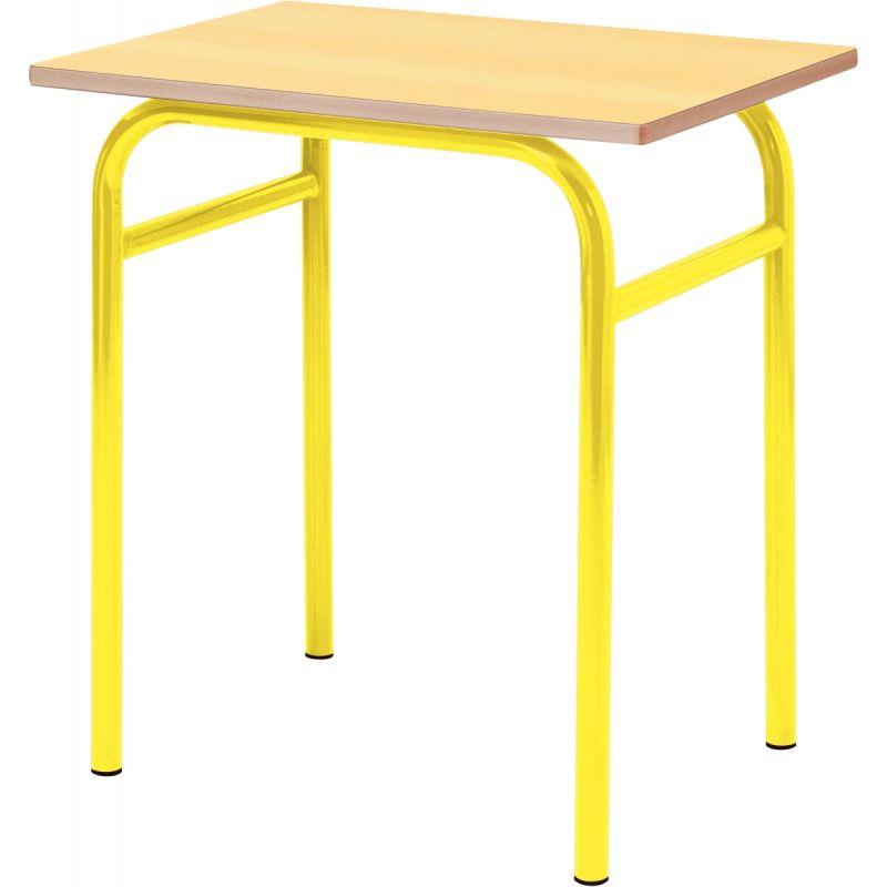 Image de  Table fixe 4 pieds 70x50cm T5 jaune 