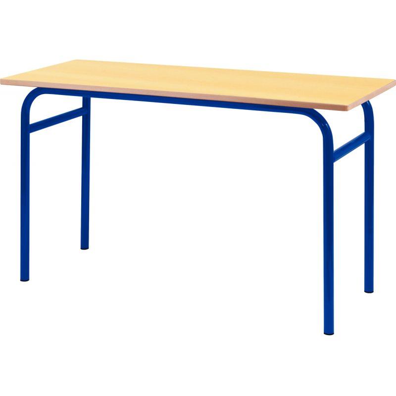 Image de  Table fixe 4 pieds 130x50cm T4 bleu 