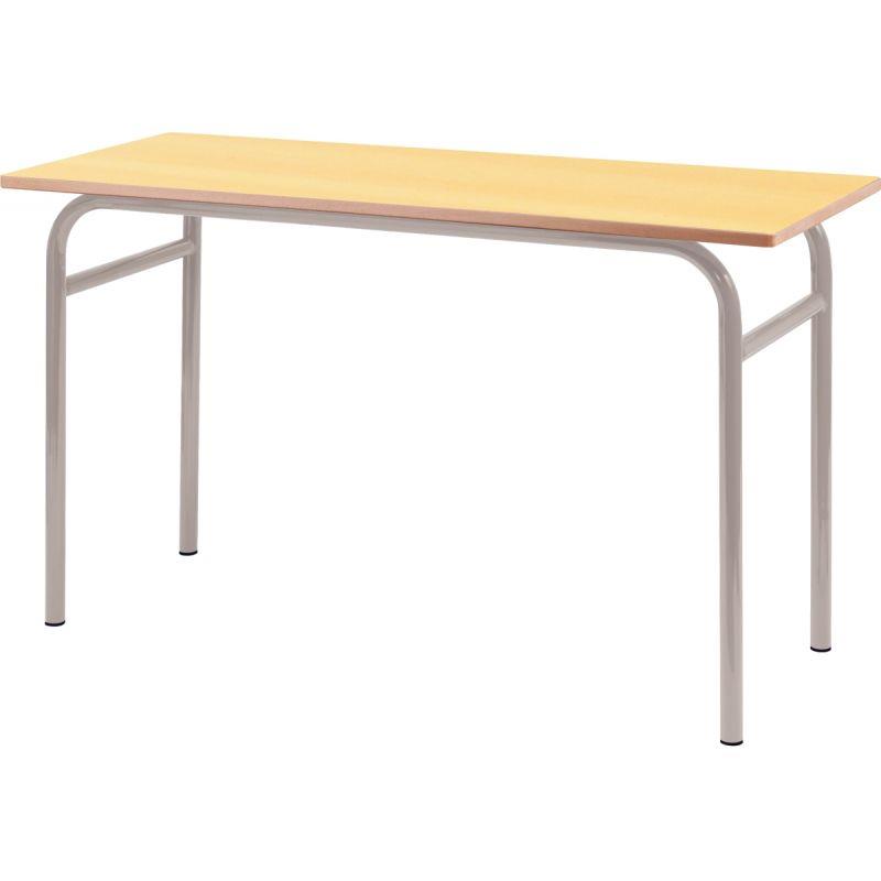Image de  Table fixe 4 pieds 130x50cm T4 gris alu 