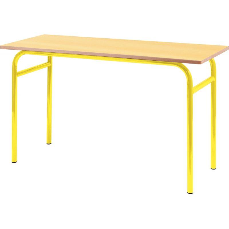 Image de  Table fixe 4 pieds 130x50cm T6 jaune 