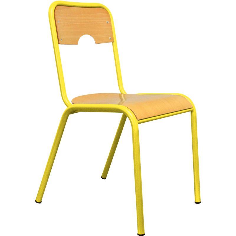Image de  Chaise 4 pieds assise et dos encastrés T5 jaune 