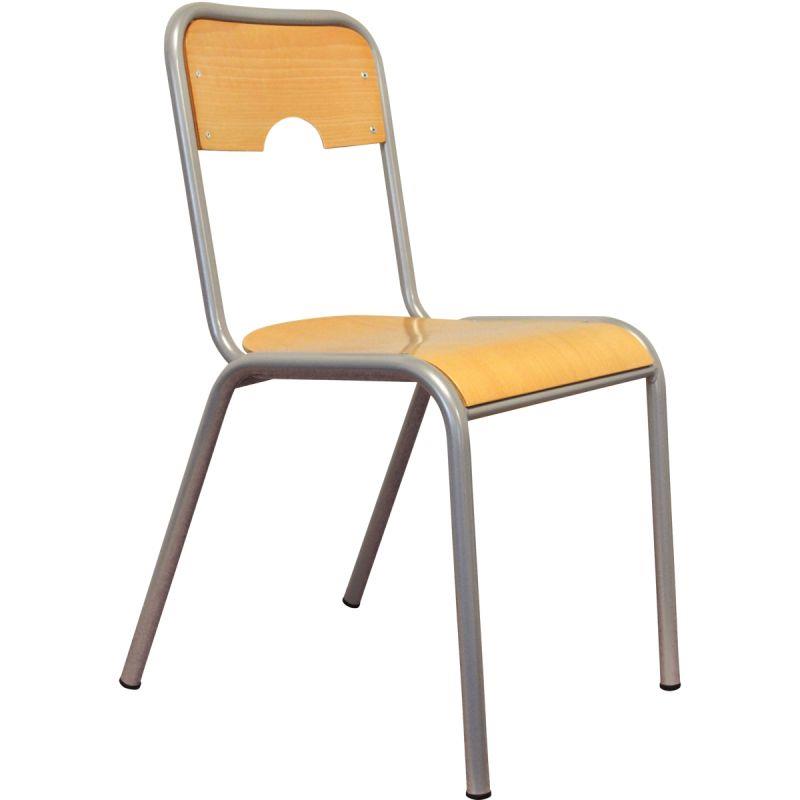 Image de  Chaise 4 pieds assise et dos encastrés T5 gris alu 