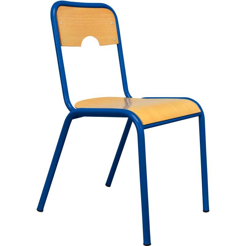 Image de  Chaise 4 pieds assise et dos encastrés T6 bleu 